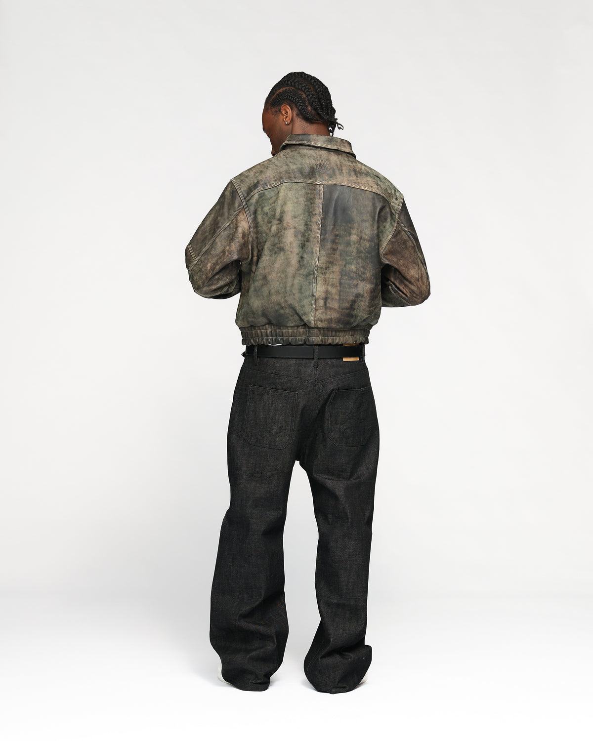 Leather Flight Jacket - Vintage Black