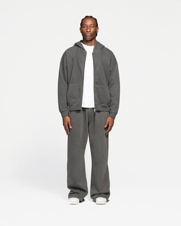 Drop Shoulder Zip Hoodie - Vintage Grey