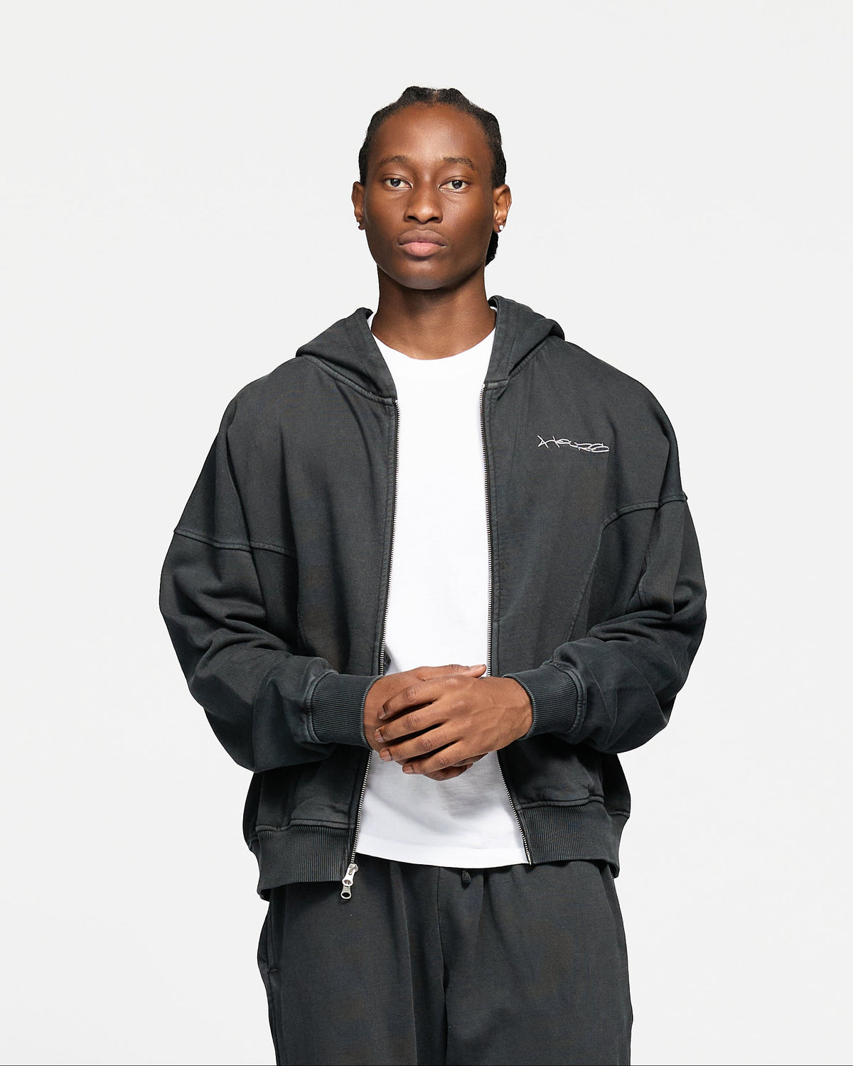 Signature Zip Hoodie - Vintage Black