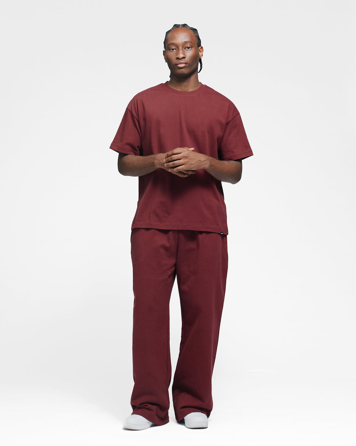 Drop Shoulder T-Shirt - Burgundy