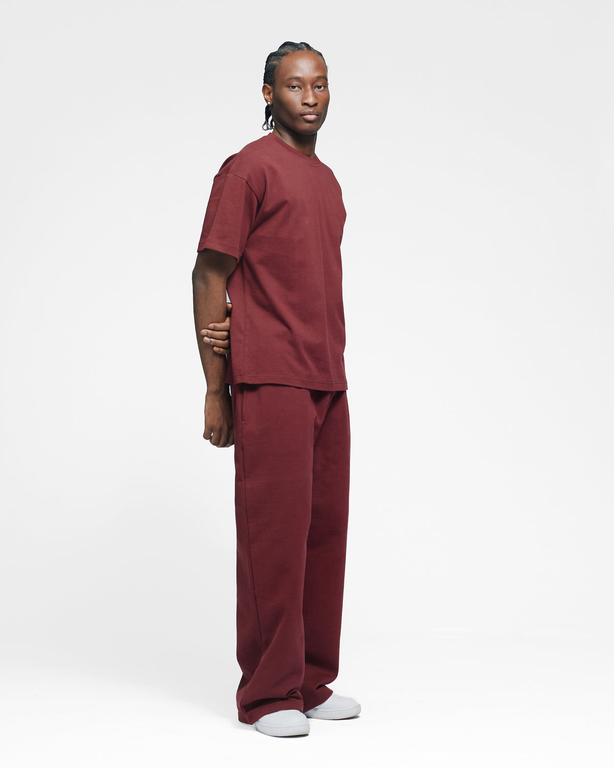 Drop Shoulder T-Shirt - Burgundy