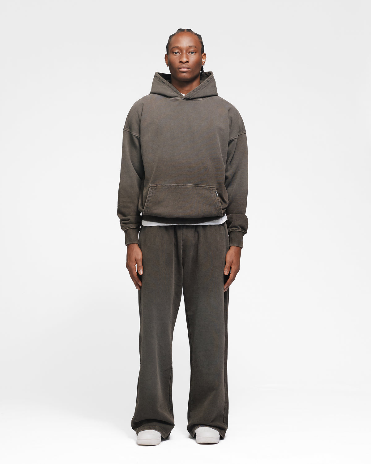Drop Shoulder Hoodie - Sunfaded Espresso
