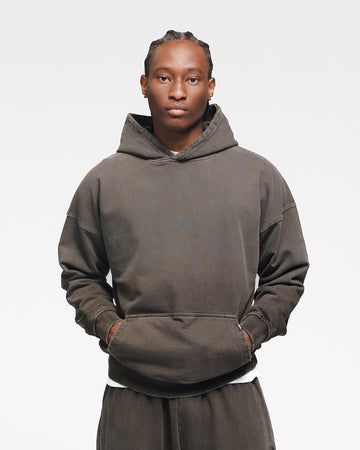 Drop Shoulder Hoodie - Sunfaded Espresso