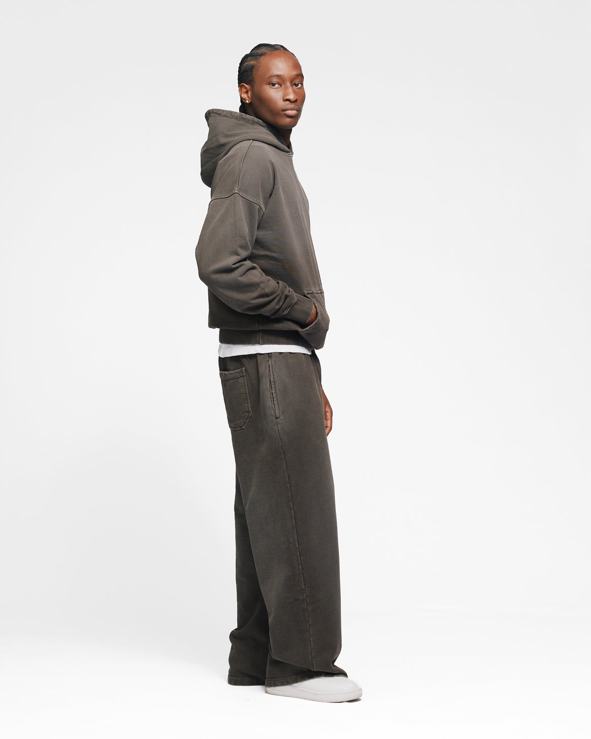 Drop Shoulder Hoodie - Sunfaded Espresso
