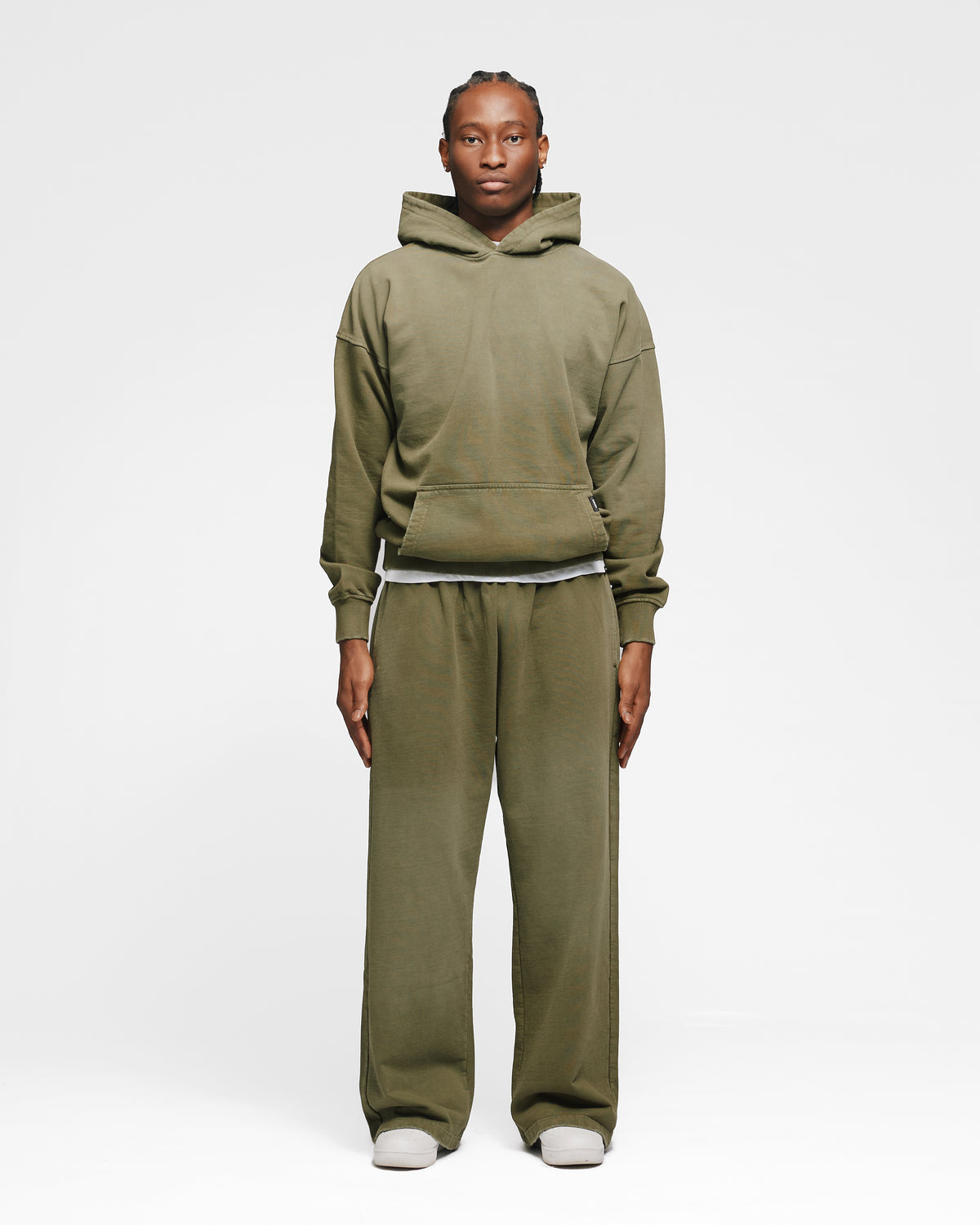 Drop Shoulder Hoodie - Sunfaded Olive