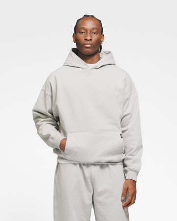 Drop Shoulder Hoodie - Light Grey
