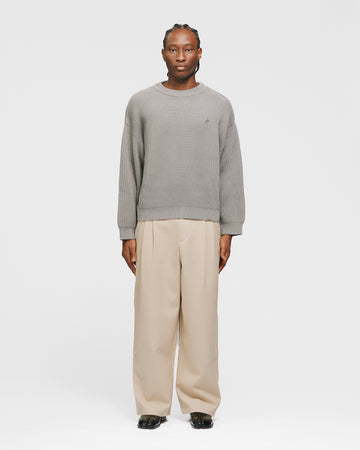 Signature Ribbed Sweater - Grey