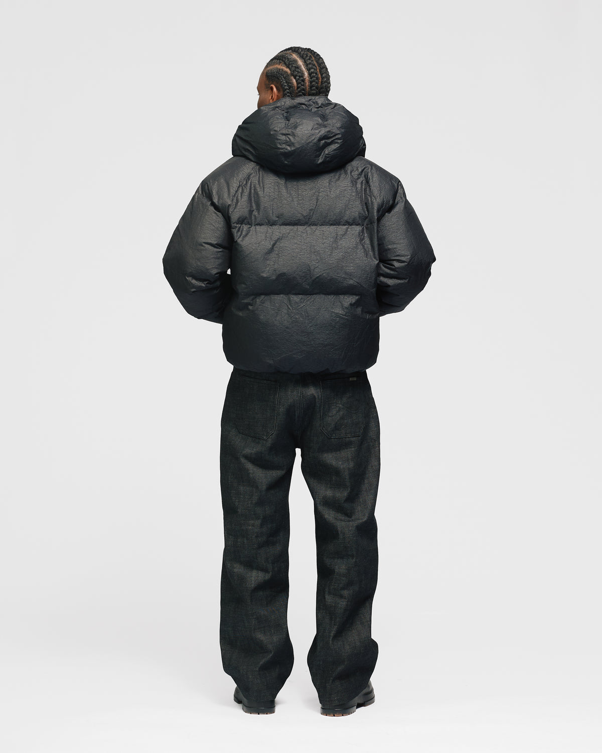 Hooded Puffer Jacket - Black
