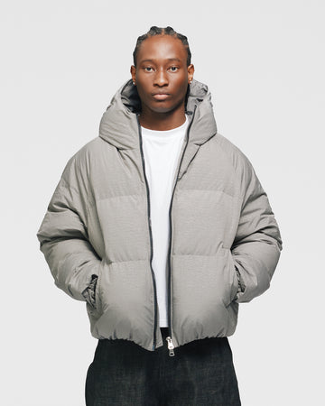 Hooded Puffer Jacket - Grey