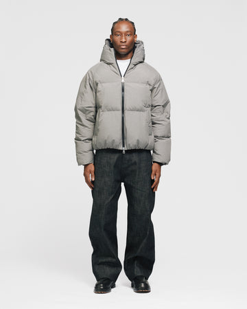 Hooded Puffer Jacket - Grey