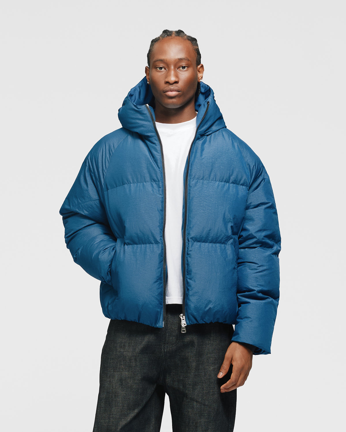 Hooded Puffer Jacket - Blue