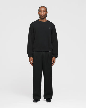Signature Ribbed Sweater - Black