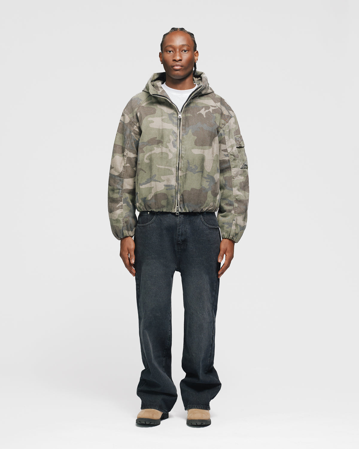 Hooded Canvas Jacket - Camo