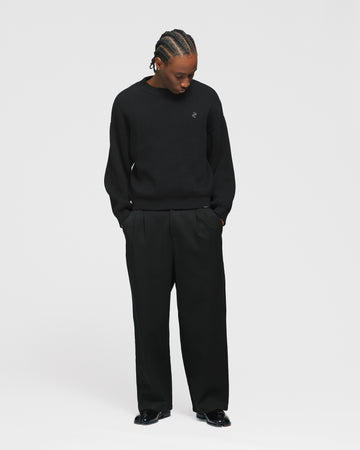 Signature Ribbed Sweater - Black