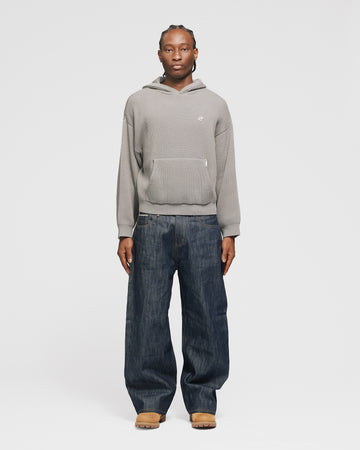 Signature Ribbed Hoodie - Grey