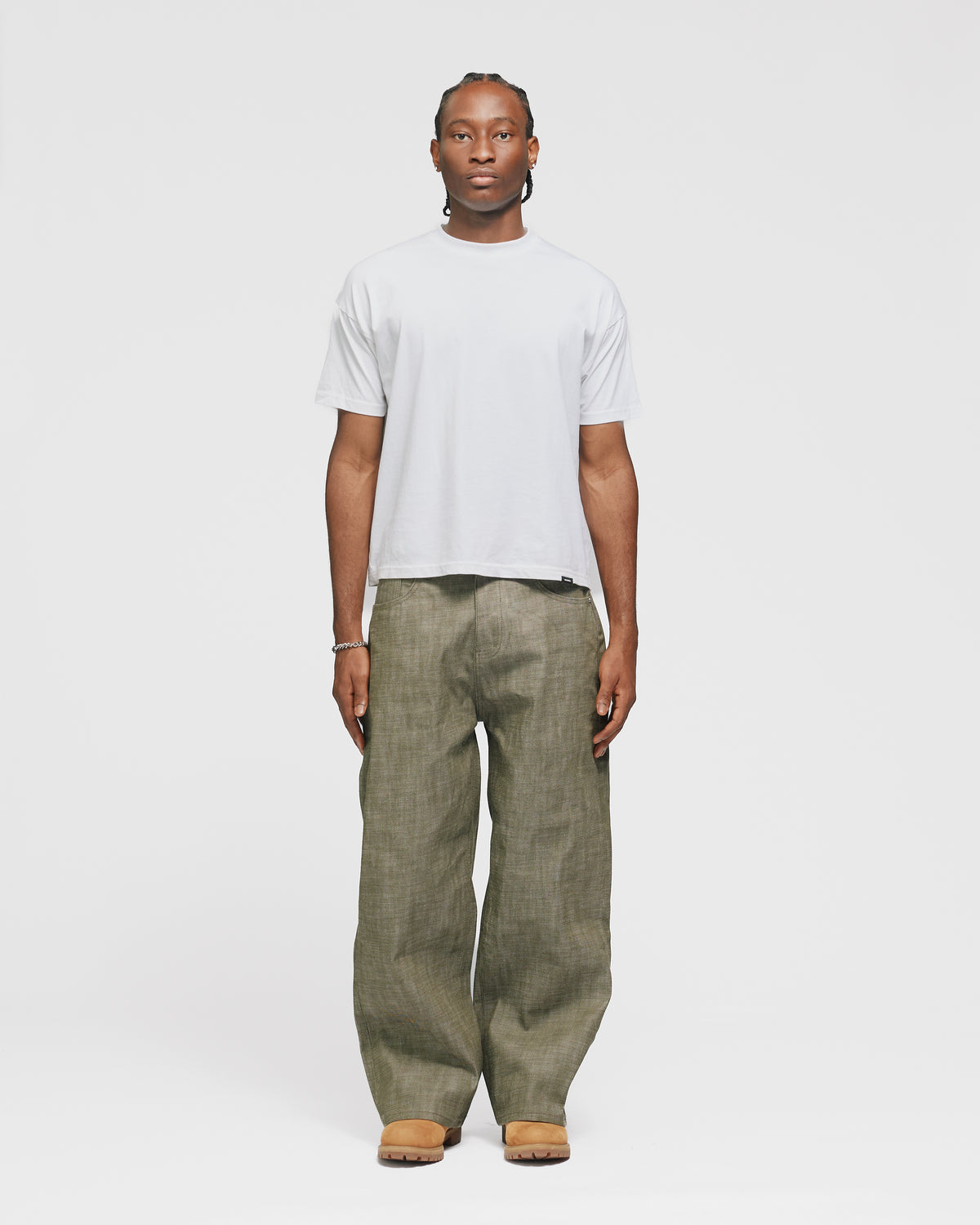 Baggy Raw Denim - Olive
