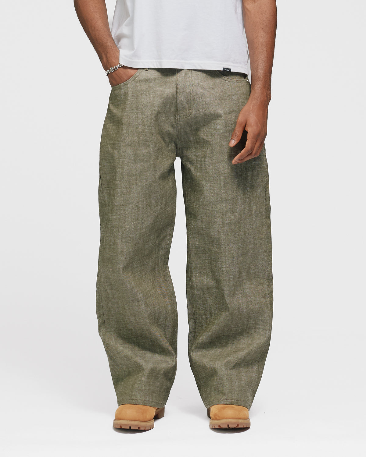Baggy Raw Denim - Olive