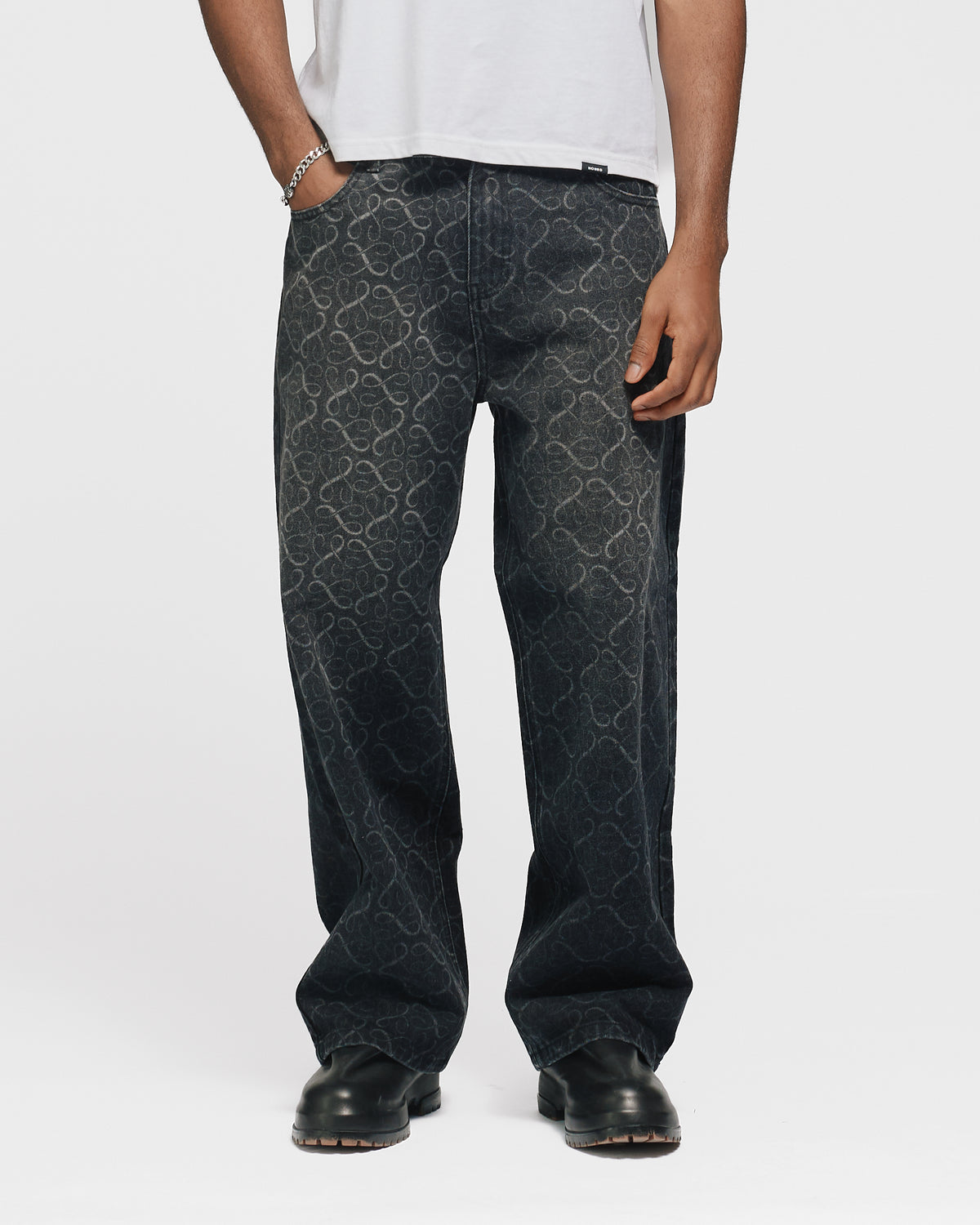 Baggy Laser Denim - Washed Black
