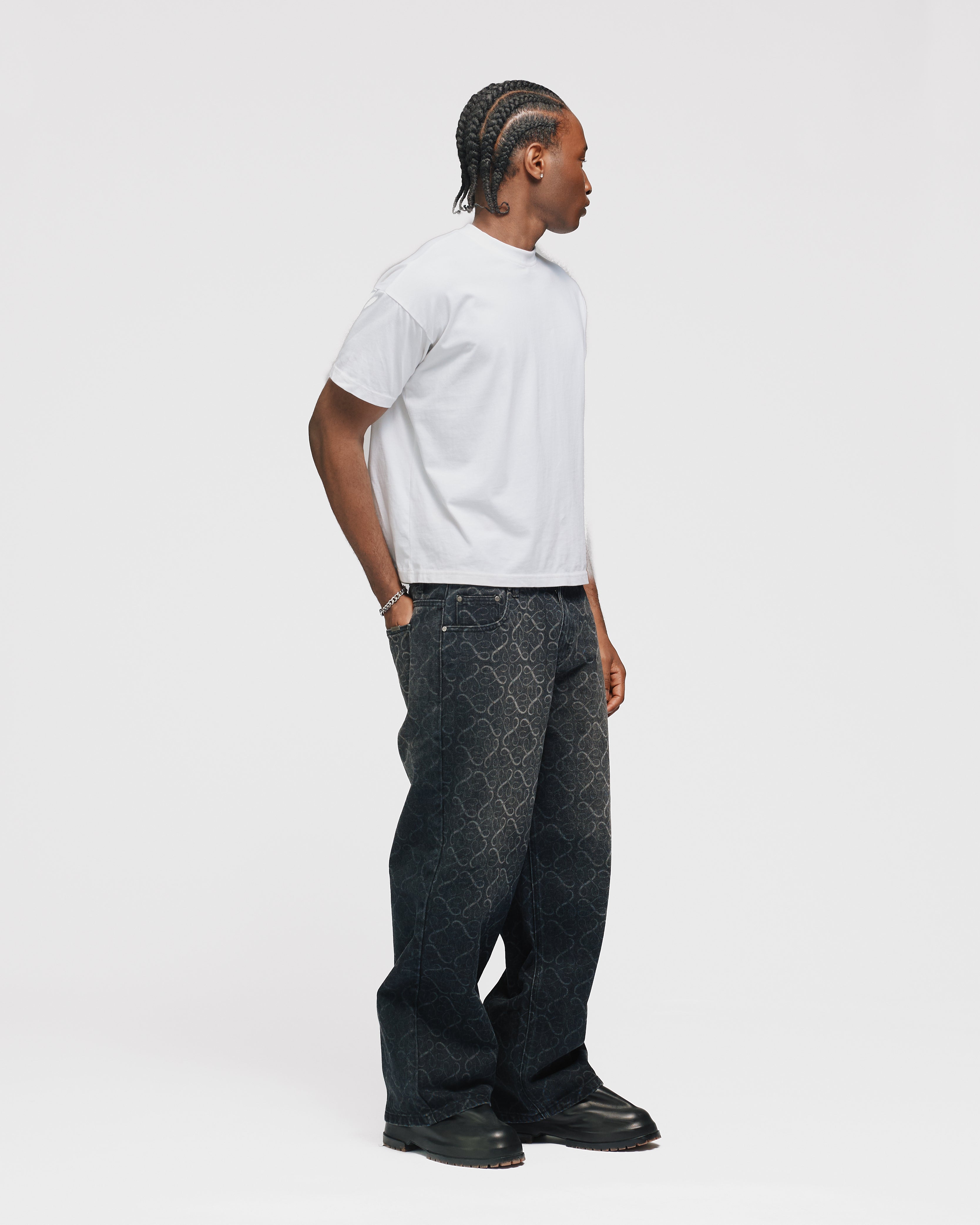 Baggy Laser Denim - Washed Black