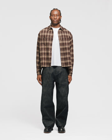 Cropped Flannel - Brown