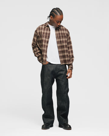 Cropped Flannel - Brown