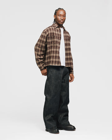 Cropped Flannel - Brown