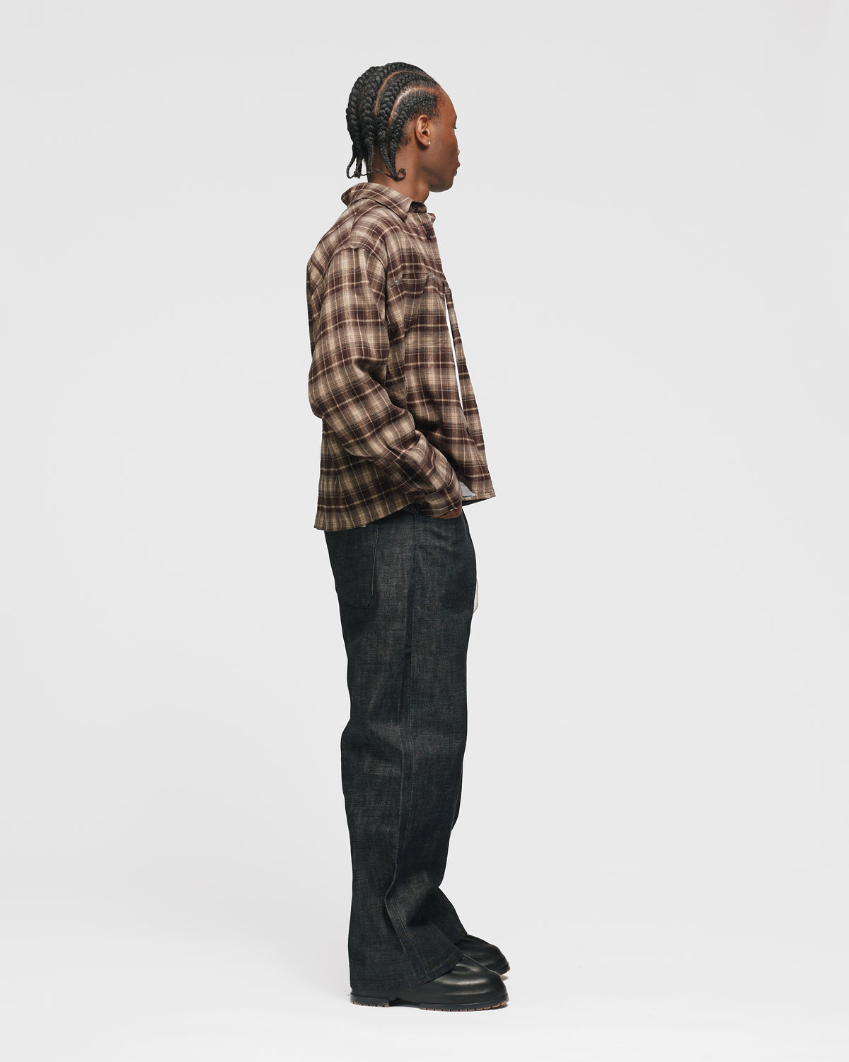 Cropped Flannel - Brown