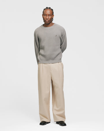 Signature Ribbed Sweater - Grey