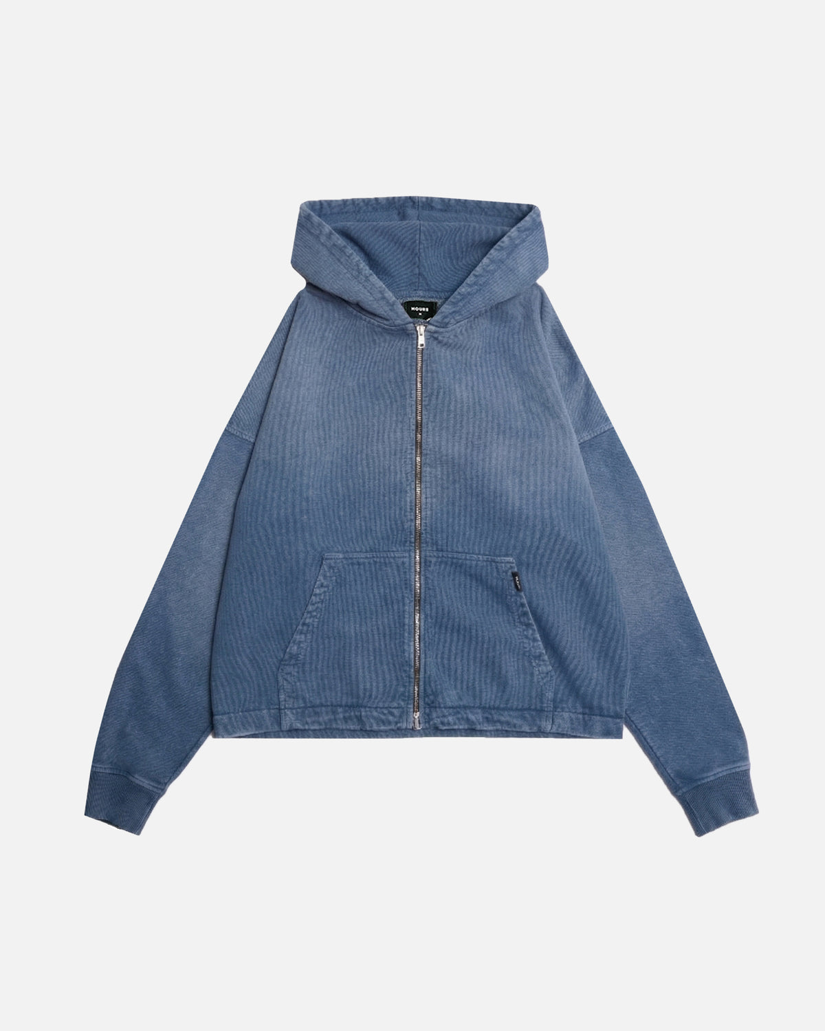 Cropped Zip Hoodie - Sunfaded Blue