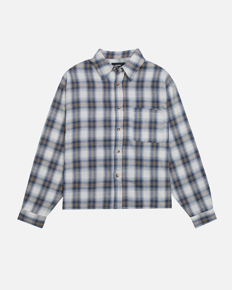 Cropped Flannel - Blue