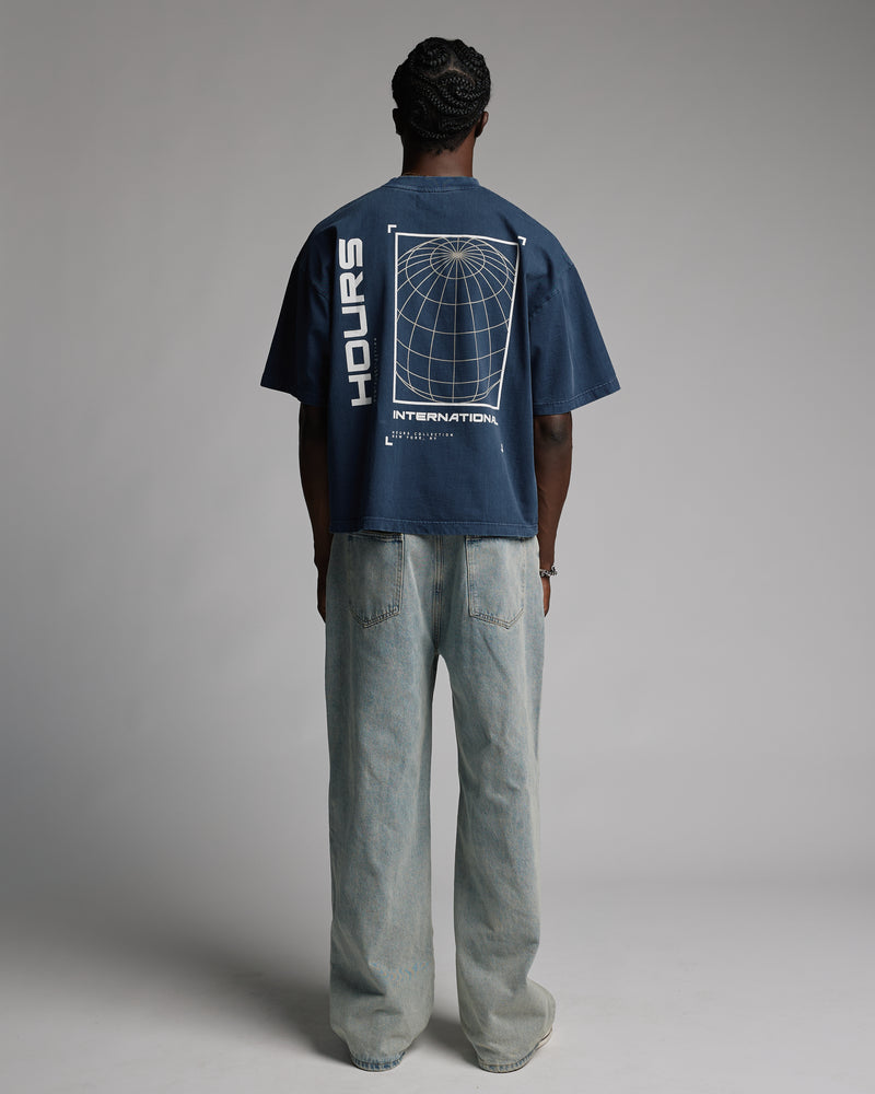 Hours International T-Shirt - Vintage Navy