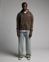 Outlaw Cropped Zip Hoodie - Vintage Espresso
