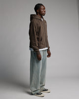 Outlaw Cropped Zip Hoodie - Vintage Espresso