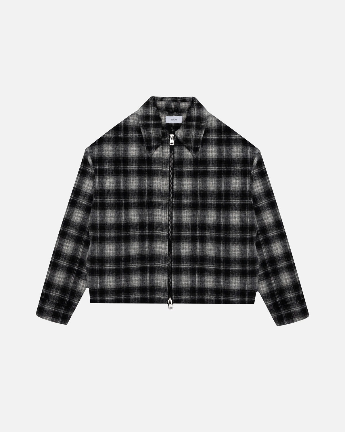 Flannel Zip Overshirt - Black