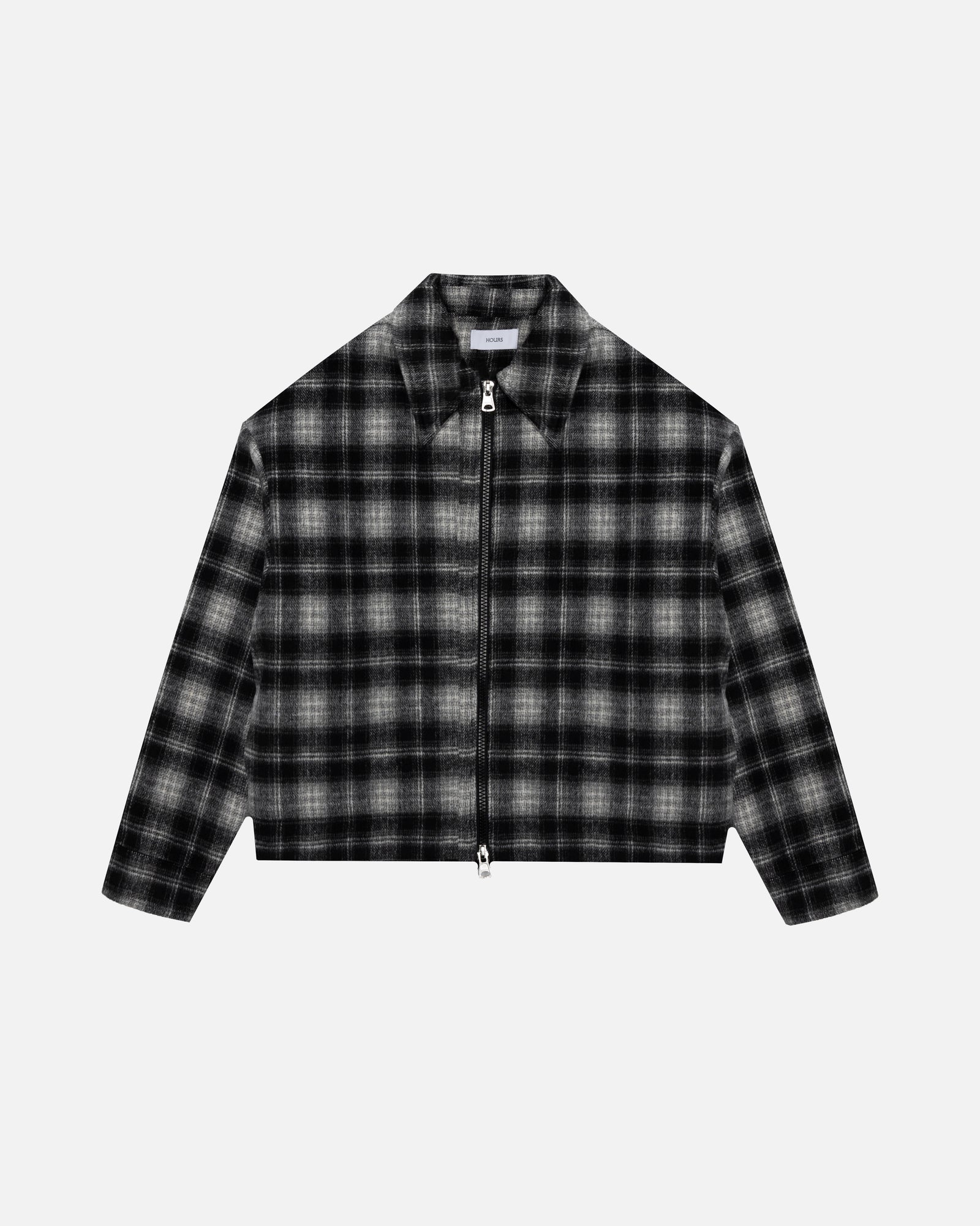 Flannel Zip Overshirt - Black – Hours