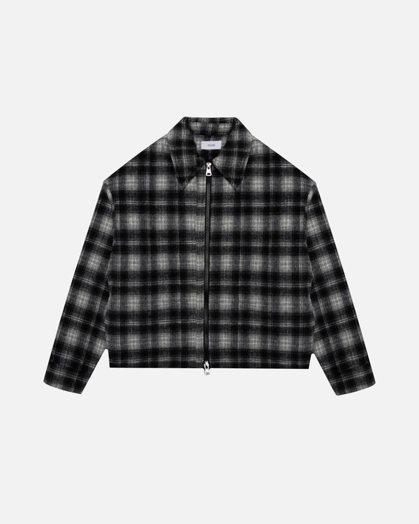 Flannel Zip Overshirt - Black