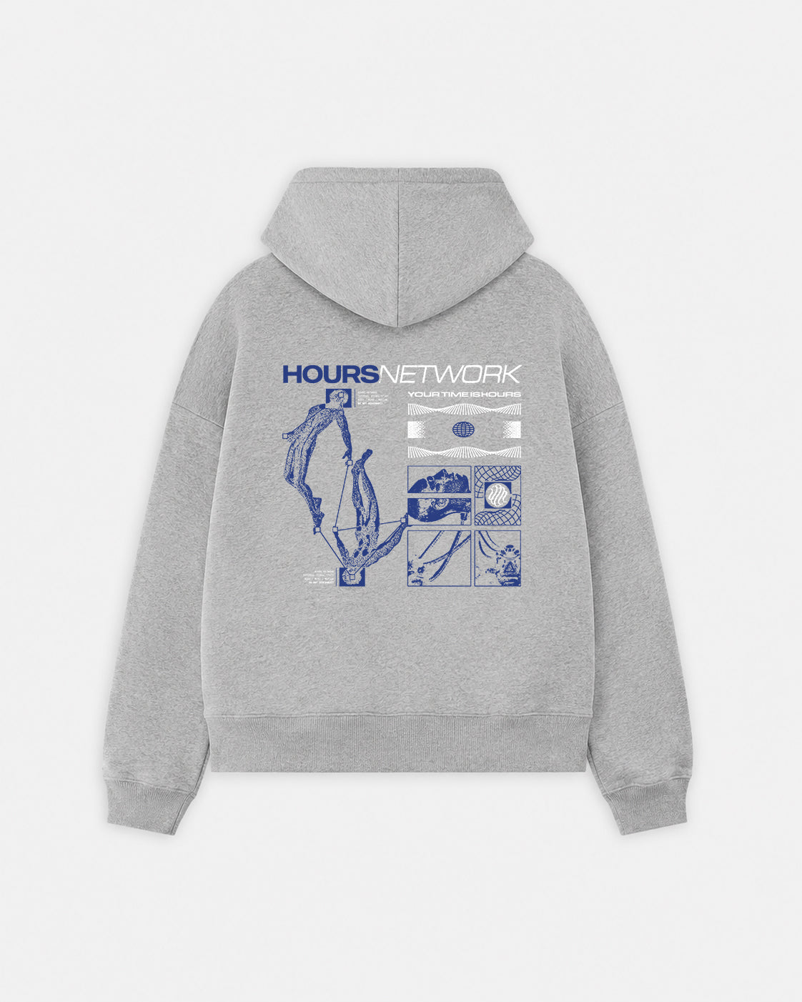 Hours Network Zip Hoodie - Grey