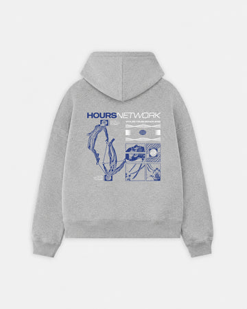 Hours Network Zip Hoodie - Grey