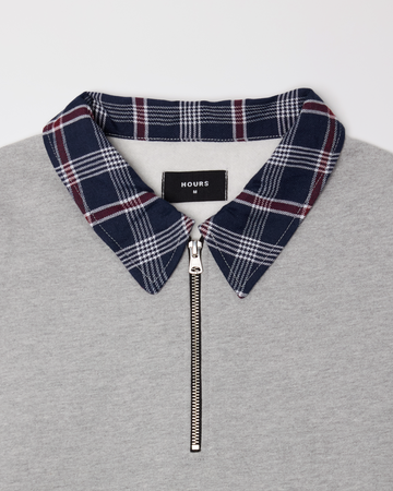 Flannel 1/4 Zip - Grey