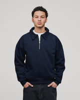 Drop Shoulder 1/4 Zip - Navy