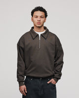 Drop Shoulder 1/4 Zip - Espresso