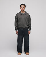 Drop Shoulder 1/4 Zip - Charcoal