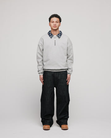 Flannel 1/4 Zip - Grey