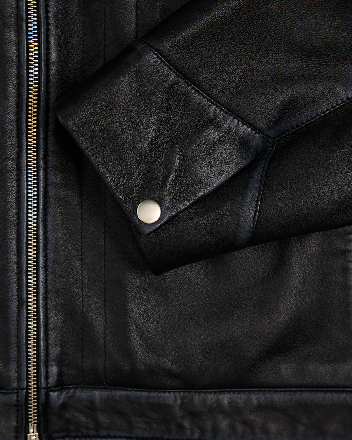 Cowhide Leather Jacket - Black