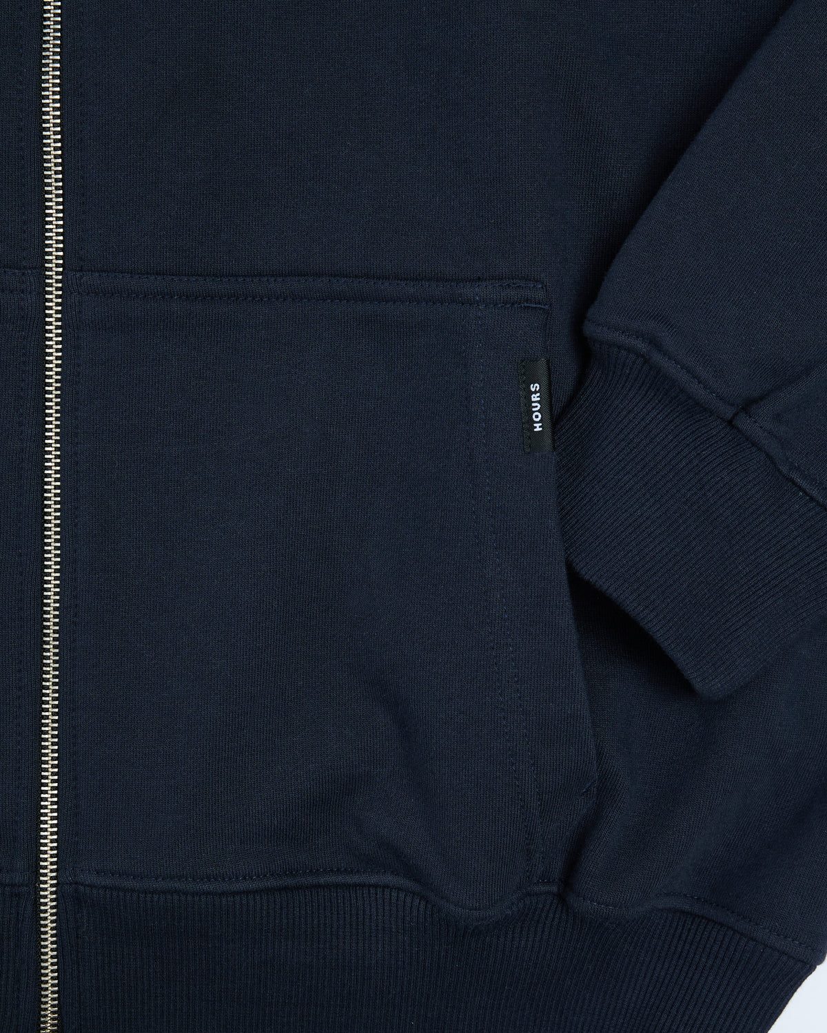 Drop Shoulder Zip Hoodie - Navy
