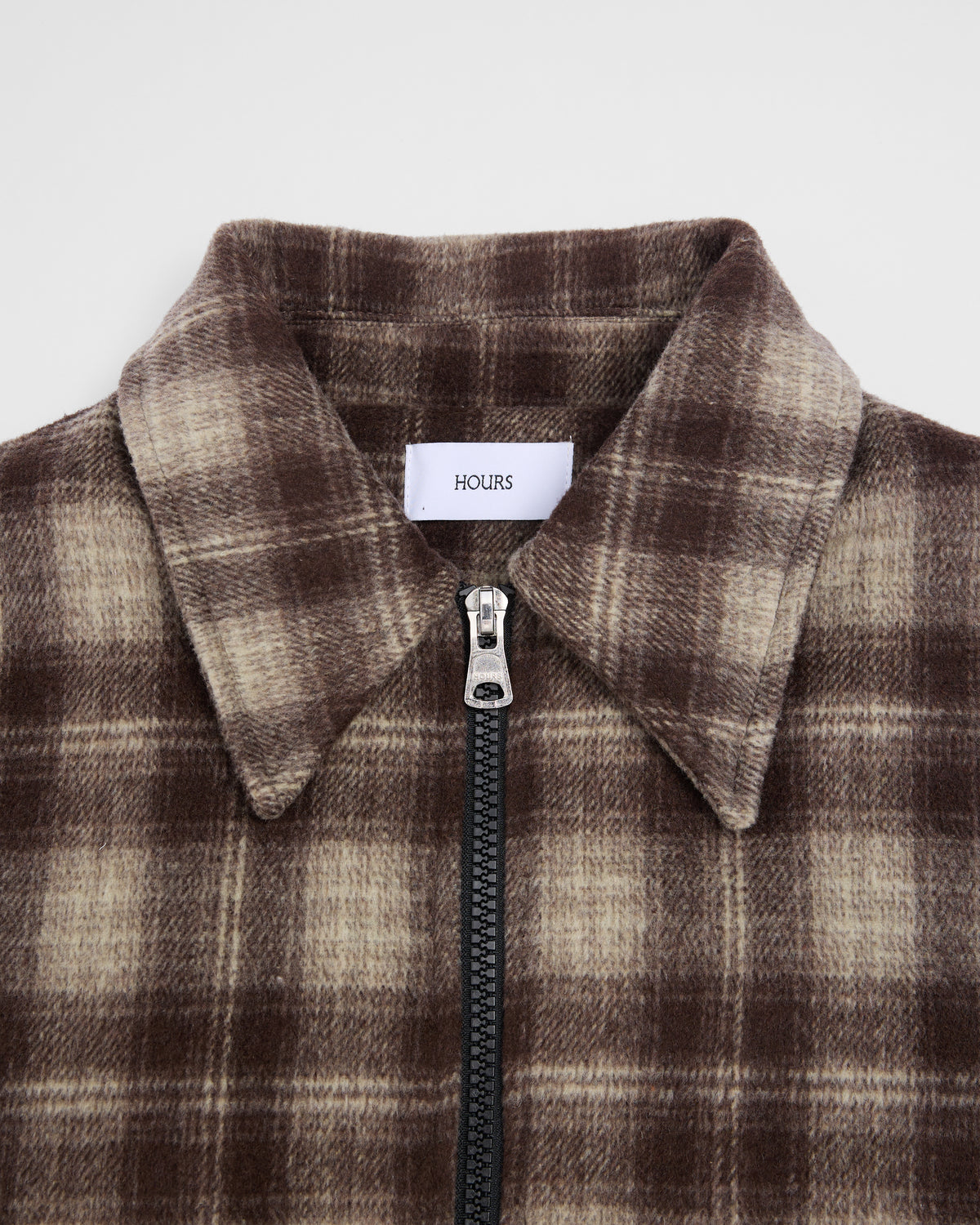Flannel Zip Overshirt - Brown