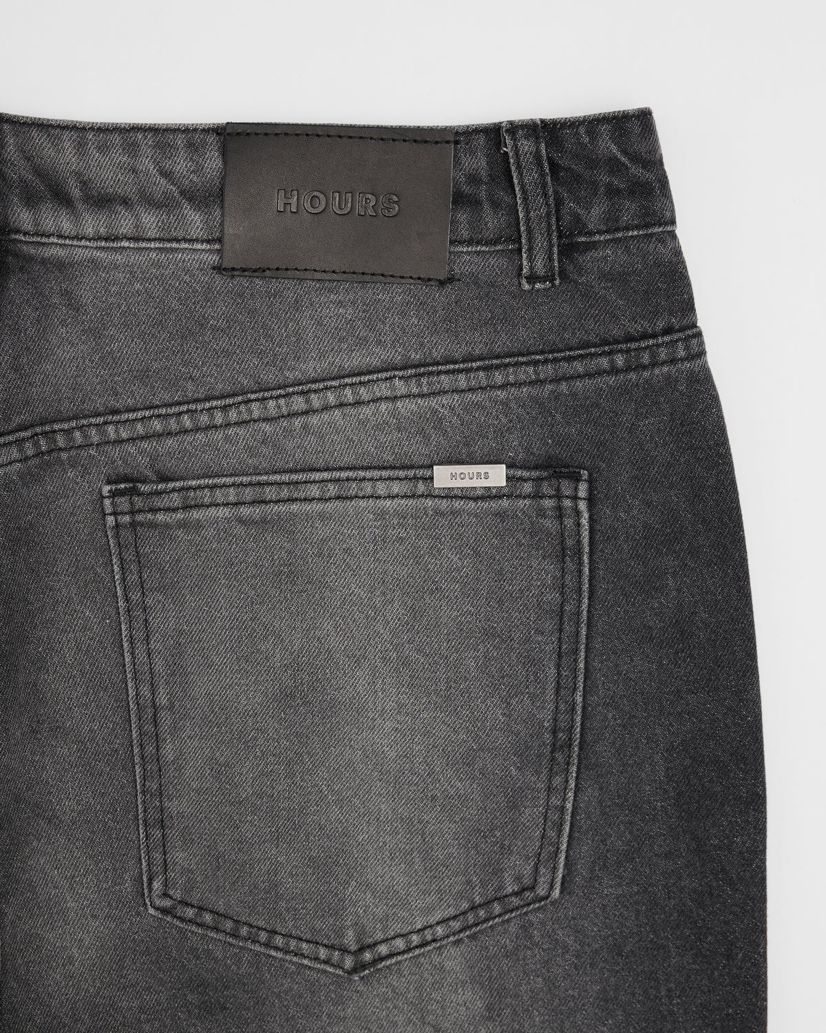 Flare Denim Pants - Washed Black