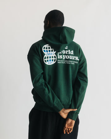 The World is Yours Hoodie - Forest Green