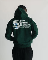 The World is Yours Hoodie - Forest Green