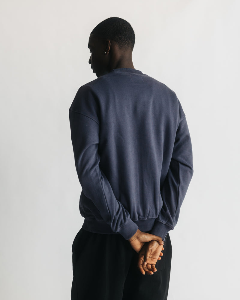 Drop Shoulder Crewneck - Midnight